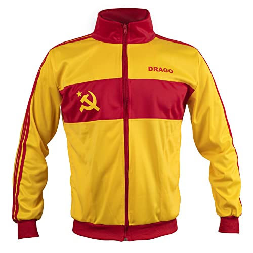 Sowjetunion CCCP UdSSR Ivan Drago Track Sport Jacke Retro Boxer Herren Top Reißverschluss Herren, gelb, XXL von JL Sport
