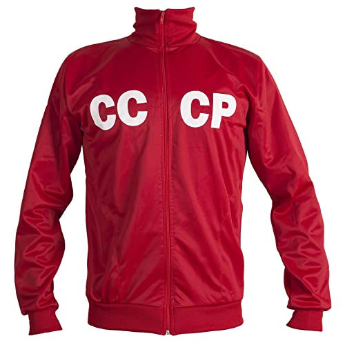 Sowjetunion CCCP UdSSR 1970er Jahre Retro Fußball Jacke Classic Vintage Trainingsanzug Herren Top-Replik - S von JL Sport