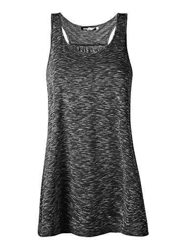 Lantch Damen Tank Top Sommer Sports Shirts Oberteile Frauen Baumwolle Lose for Yoga Jogging Laufen Workout, M, Schwarz von Lantch