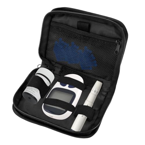 Diabetiker tasche, Diabetiker-Organizer, Diabetes-Versorgungskoffer, Tasche für Blutzuckermessgerät, Insulin-Pen, Teststreifen, tragbares Diabetes-Test-Set, Diabetes Reisetasche Schwarz(nur Hülle) von JLFDLLYYZQ