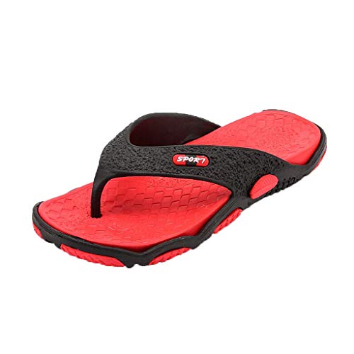 Hausschuhe Herren Schwarz Flip Flops Strandschuhe Sommer Zehensandalen Home Badeschlappen Badezimmer Badelatschen Weiche Sohle rutschfeste Zehentrenner Shower Shoes Strand Sommerschuhe Badeschuhe von JLGY