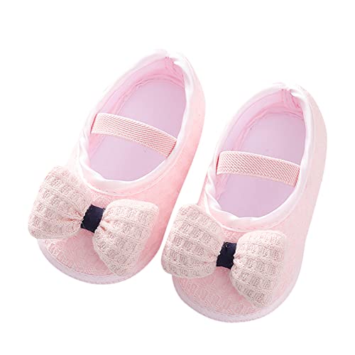 JLGY Baby Schuhe 0-3monate Kinderschuhe Prinzessin Schuhe Taufe Lauflernschuhe mit Bowknot Kleinkind Schuhe Weichen Sohle Rutschfest Sockenschuhe Krabbelschuhe Atmungsaktive Babyschuhe von JLGY