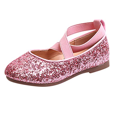 JLGY Prinzessin Schuhe Mädchen 30 Tanzschuhe Kinder Ballerina Schuhe Pailletten Kleid Schuhe Abendschuhe Elastizität Kinderschuhe Freizeitschuhe Weichen Sohle Einzelne Schuhe Festliche Pumps Schuhe von JLGY