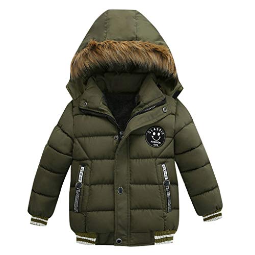 Kinder Daunenjacke Winterjacke Jungen Baumwollmantel Kapuzenjacke Warme Kinderjacke Winterkleidung Mädchen Schneeanzug mit Kapuze Winddicht Reißverschlussmäntel Puffer jacke von JLGY