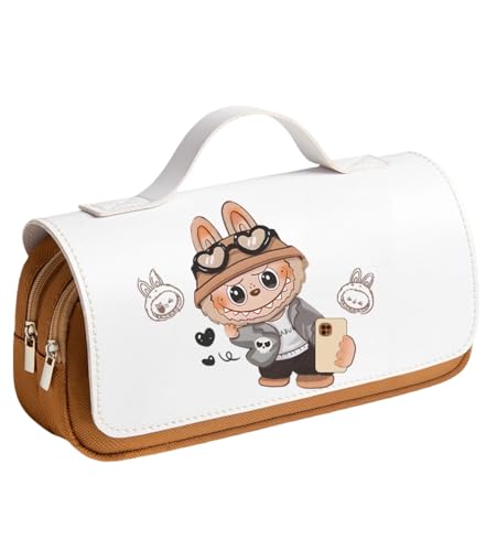 JLISENYIG Cartoon-Federmäppchen, Schreibwaren-Box mit großem Fassungsvermögen, keine Angst vor dem Herunterfallen, Die Uhr ist ein echter Hingucker, modisch von JLISENYIG