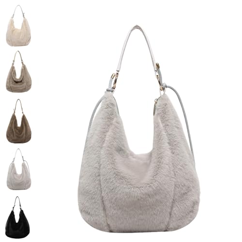 JLJKNC Flauschige und weiche Damenhandtasche, weiche Plüsch-Umhängetasche, vielseitige und modische Plüsch-Handtaschen-Geldbörse JLJKNC Flauschige und weiche Damenhandtasche, weiche Plüsch-Umhängetasche, vielseitige und modische Plüsch-Handtaschen-Geldbörse von JLJKNC