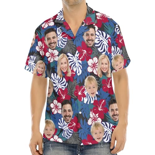 Hawaii Hemd Männer Personalisiert Mit Gesicht Herrenhemd Freizeit Sommer Hawaii Hemden Basic Beach Shirt for Männer von JLSKCN