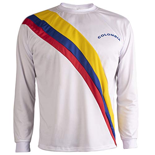 Kolumbien Shirt Retro Fußball Langarm Herren - S von JL Sport