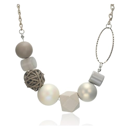 JLTPH Bunte Holzperlenkette Für Frauen – Geometrischer Anhänger, Klobige Kette, Y2K-Bonbonfarben-Schmuck, Lustiges Sommer-Statement-Stück(Green) von JLTPH