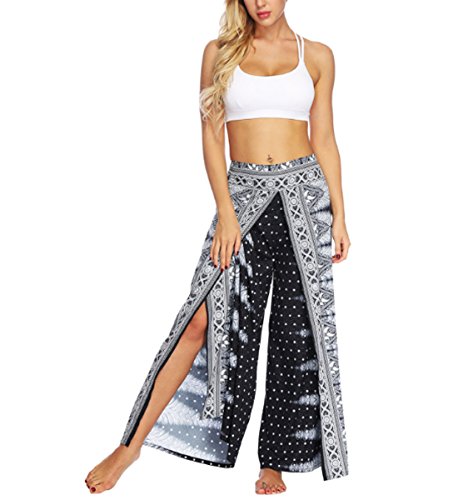 JLTPH Damen Haremshose Digital Gedruckt Baggy Hippie Boho Yoga Hosen Hosenrock Aladinhose Pumphose Pluderhosen von JLTPH