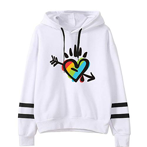 JLTPH Damen LGBT Gay Lesbian Pride Regenbogen Herz Drucke Kapuzenpullover Oversize Pullover Pulli Langarm Sweatshirt Kapuzenpulli Tops von JLTPH