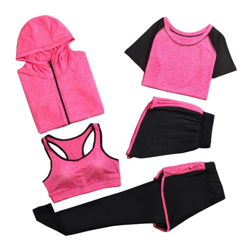 JLTPH Damen Trainingsanzug-Sets Yoga Kleidung Anzug 5er-Set Trainingsanzug Laufbekleidung Gym Fitness Kleidung von JLTPH