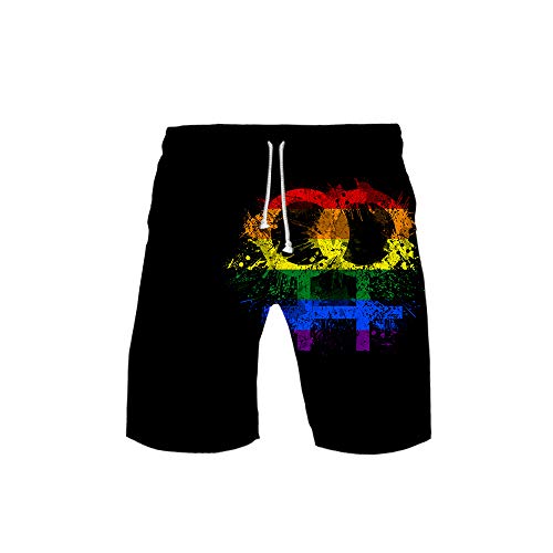 JLTPH Men's LGBT Gay Pride Flag Kurze Hose Summer Beach Surfing Boardshorts Strandshorts Strandhose Hot Pants Trainingshose Jogger Sweatpants von JLTPH