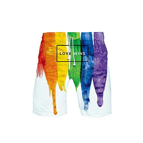 JLTPH Men's LGBT Gay Pride Flag Kurze Hose Summer Beach Surfing Boardshorts Strandshorts Strandhose Hot Pants Trainingshose Jogger Sweatpants von JLTPH