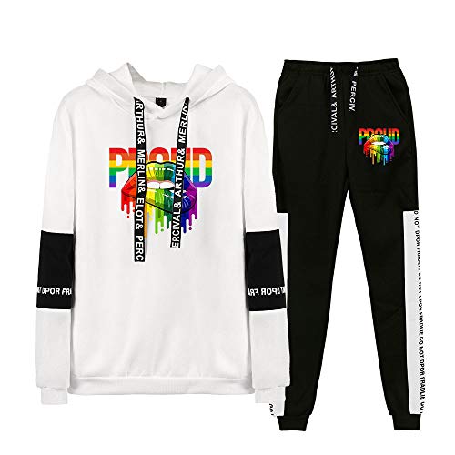 JLTPH Unisex Trainingsanzug I'm Pround of You LGBT Gay Lesbian Pride Regenbogen Drucken Sweatshirts + Lange Sweathose 2PCS Sportsuit Langarm Pullover Kapuzenpullover und Hose Hip Hop Streetwear JLTPH Unisex Trainingsanzug I'm Pround of You LGBT Gay Lesbian Pride Regenbogen Drucken Sweatshirts + Lange Sweathose 2PCS Sportsuit Langarm Pullover Kapuzenpullover und Hose Hip Hop Streetwear von JLTPH