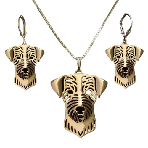 JLVVJL Halskette Schmuckset für Liebhaber von Haustierhunden. Schmuckset für Damen mit Drahthaar-Jack-Russell-Terrier Geburtstag Party Geschenk von JLVVJL