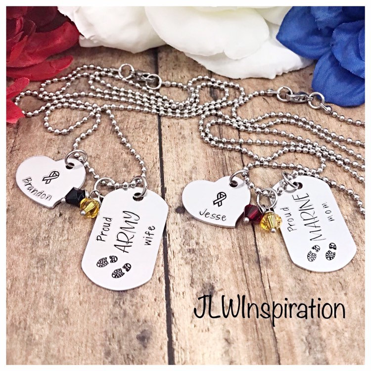 Personalisierte Militär Halskette Usmc Frau, Mutter Geschenk von JLWInspiration