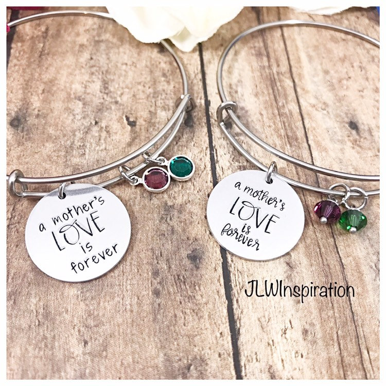 Personalisierte Swarovski Birthstone Armreif Armband Mutterliebe Geschenk von JLWInspiration