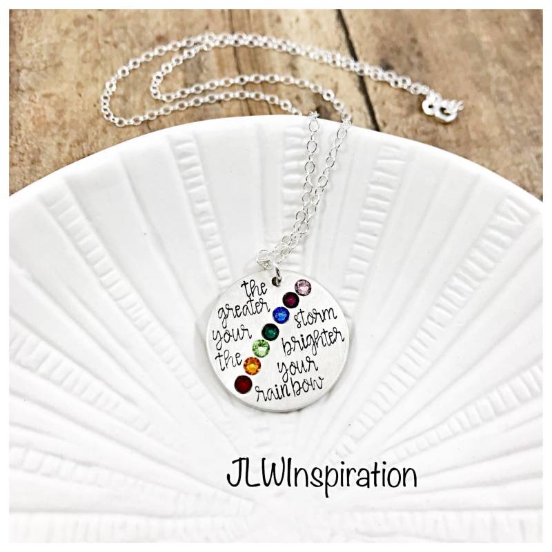 sterling Silber Regenbogen Swarovski Kristall Halskette Inspirierender Schmuck von JLWInspiration