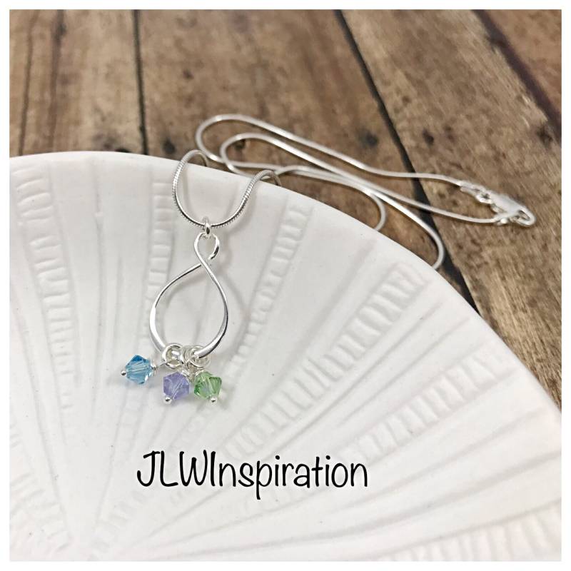 sterling Silber Unendlichkeit Birthstone Halskette Swarovski Crystal Accent von JLWInspiration
