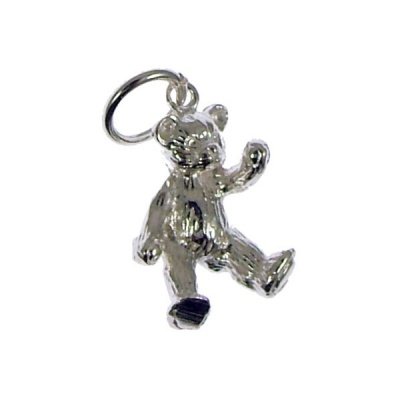 Qualität UK Sterling Silber Charm sitzender Bär 15 x 10 mm von JM Jewellery Ltd