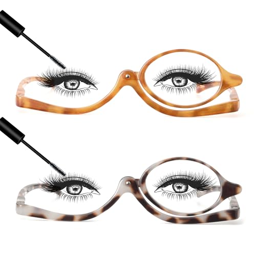 JM 2 Paar Make-up Lesebrille Vergrößern Flip Down Kosmetikleser für Frauen +1.50 von JM