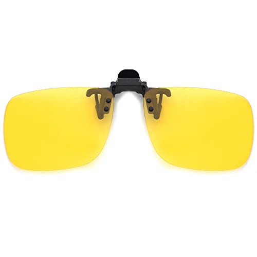JM Polarisierter Clip auf Sonnenbrille Rahmenlose Flip Up Linse Nachtsichtbrille Gelb JM Polarisierter Clip auf Sonnenbrille Rahmenlose Flip Up Linse Nachtsichtbrille Gelb von JM