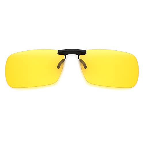 JM Randlose Rechteck Clip auf Sonnenbrille Leichte Polarisierte Brillen Männer Frauen Polarisiert Gelb von JM