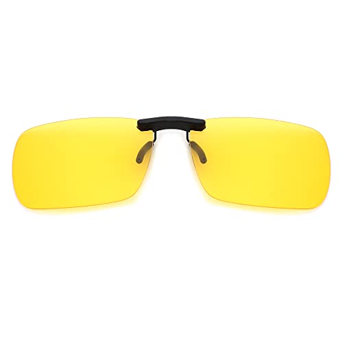 JM Randlose Rechteck Clip auf Sonnenbrille Leichte Polarisierte Brillen Männer Frauen Polarisiert Gelb von JM
