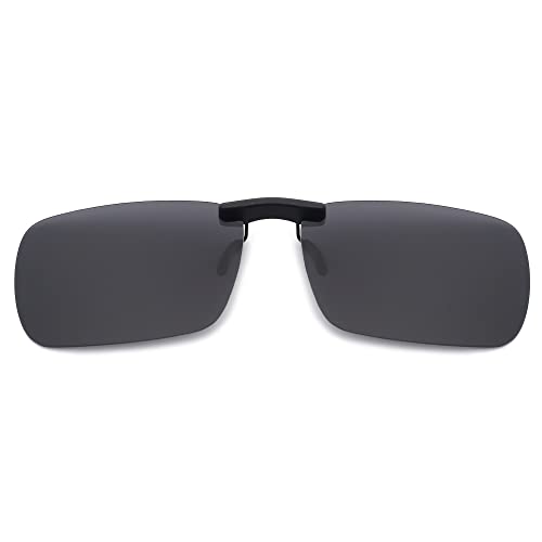 JM Randlose Rechteck Clip auf Sonnenbrille Leichte Polarisierte Brillen Männer Frauen Polarisiert Grau von JM