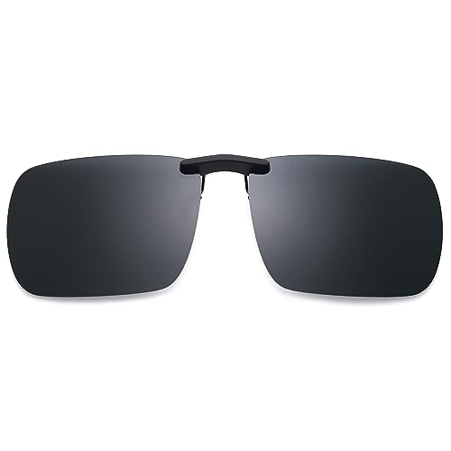 JM Randlose Rechteck Clip auf Sonnenbrille Leichte Polarisierte Brillen Männer Frauen Polarisiert Grau von JM