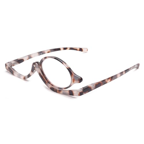 JM Schminkbrille mit Klappbaren Glaesern, Lesebrille zum Schminken für Damen Graue Schildkröte+1.75 JM Schminkbrille mit Klappbaren Glaesern, Lesebrille zum Schminken für Damen Graue Schildkröte+1.75 von JM