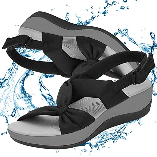 JMEDIC Orthopädische Sandalen für Damen - Bequeme niedrige Keile mit verstellbaren Trägern für den Sommerstrand, Outdoor-Wanderschuhe von JMEDIC