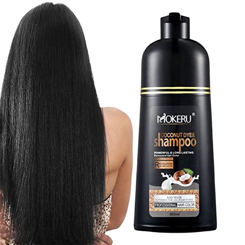 Kokosnuss-Haarfärbe-Shampoo 500 ml für graues Haar für Männer und Frauen | Schnell wirkende Haarfarbe ohne Ausbleichen mit Kopfhaut Jmedic von JMEDIC