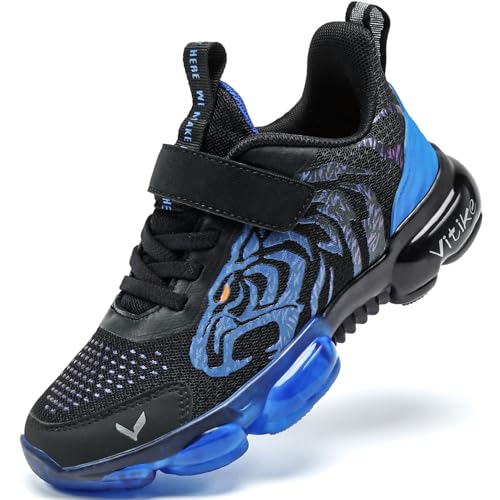 JMFCHI Kinder Turnschuhe Jungen Sportschuhe Kinderschuhe Mädchen Hallenschuhe Outdoor Laufschuhe Sneaker Bequem Atmungsaktiv rutschfest Blau gr 32 von JMFCHI