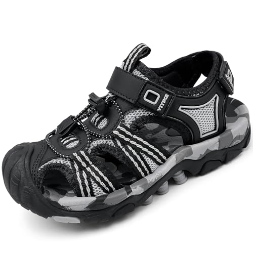Kinder Sandalen Jungen Geschlossene Sommerschuhe Sports Outdoorsandalen Mädchen Trekkingsandalen Wandern Strand Schuhe Schwarz Grau gr.34 Kinder Sandalen Jungen Geschlossene Sommerschuhe Sports Outdoorsandalen Mädchen Trekkingsandalen Wandern Strand Schuhe Schwarz Grau gr.34 von JMFCHI