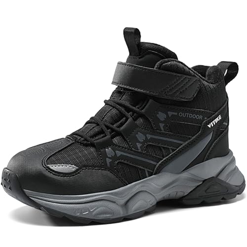 Winterschuhe Kinder Schneestiefel Jungen Warm Gefütterte Mädchen Wanderstiefel Mid Trekkingschuhe Outdoor rutschfest gr 34 von JMFCHI