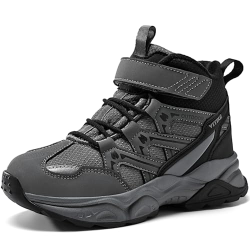 Winterschuhe Kinder Schneestiefel Jungen Warm Gefütterte Mädchen Wanderstiefel Mid Trekkingschuhe Outdoor rutschfest gr 38 von JMFCHI