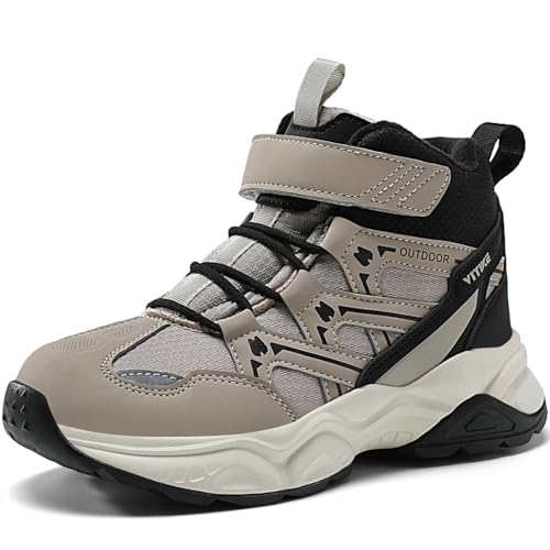 Winterschuhe Kinder Schneestiefel Jungen Warm Gefütterte Mädchen Wanderstiefel Mid Trekkingschuhe Outdoor rutschfest gr 38 von JMFCHI