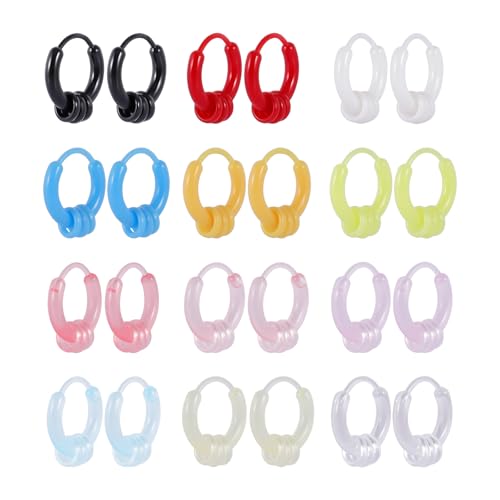 JMFENFA Kunststoff-Ohrstecker für empfindliche Ohren Multi Schmetterling Blume Ohrstecker Set für Frauen (Hoop) von JMFENFA