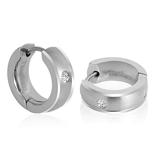 Titan Ohrringe für empfindliche Ohren, Titan Creolen für M?nner Frauen, hypoallergene Titan Ohrringe (Silver 10mm) von JMFENFA