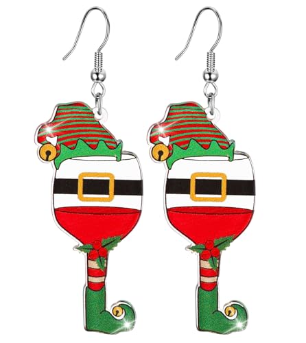 JMHACHY Weihnachtsohrringe für Frauen – lustige, leichte Acryl-Weihnachtsdekoration, Weihnachts-Party-Geschenk für Mädchen, Acryl, Kein Edelstein von JMHACHY