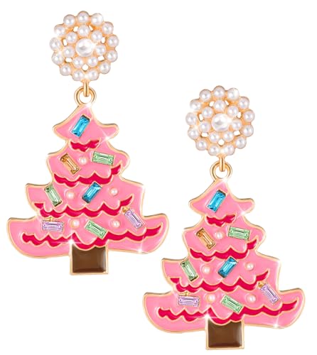 JMHACHY Weihnachtsohrringe für Frauen – niedliche lustige Weihnachts-Ornament-Ohrringe, baumelnd, festliches Weihnachts-Party-Geschenk für Mädchen, Medium, Zink, Kein Edelstein von JMHACHY