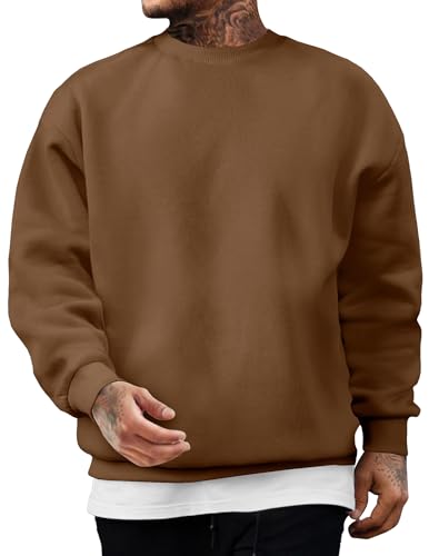 JMIERR Baumwolle Pullover Herren 2024 Freizeit Rundhals Sweatshirts Winter Langarm Hoodies Loose Fit Braun M JMIERR Baumwolle Pullover Herren 2024 Freizeit Rundhals Sweatshirts Winter Langarm Hoodies Loose Fit Braun M von JMIERR