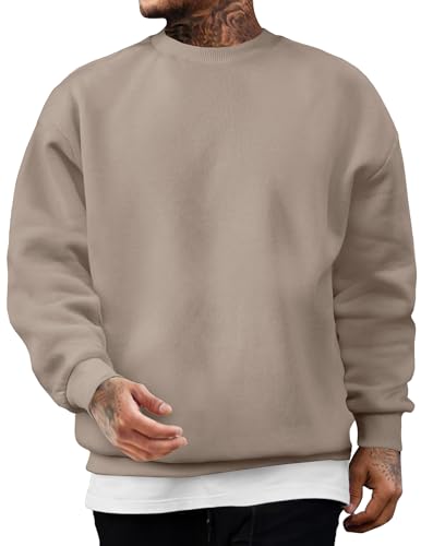 JMIERR Baumwolle Pullover Herren 2024 Freizeit Rundhals Sweatshirts Winter Langarm Hoodies Loose Fit Helles Khaki M JMIERR Baumwolle Pullover Herren 2024 Freizeit Rundhals Sweatshirts Winter Langarm Hoodies Loose Fit Helles Khaki M von JMIERR