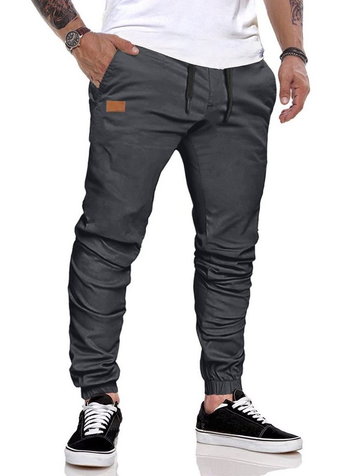 JMIERR Cargohose Herren Hose Chino Cargo Jogginghose S-XL (Chino) Elastikbund mit Tunnelzug, mit elastischem Bund von JMIERR