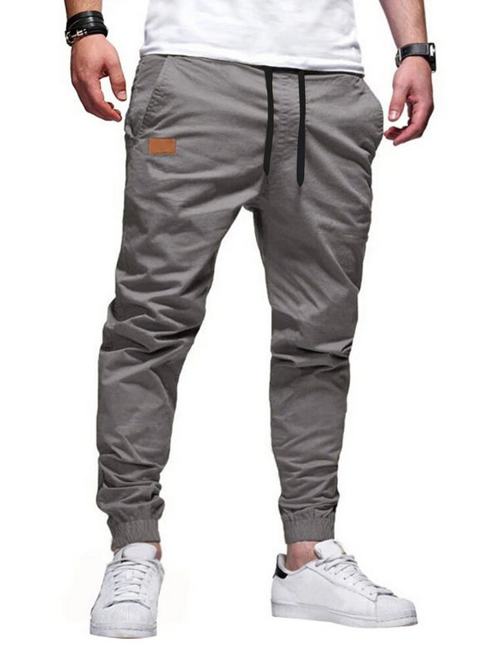 JMIERR Cargohose Chino Hose Herren Freizeithose Baumwolle Cargohose Herren Jogginghose (cargohose, Cargohose) in Unifarbe, Elastikbund mit Tunnelzug, mit elastischem Bund von JMIERR