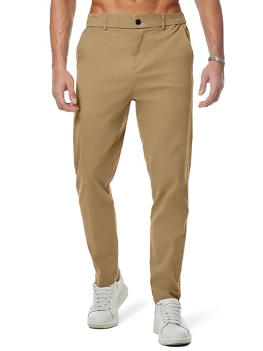 JMIERR Herren Cargohose mit Taschen 2025 Comfy Baumwolle Cargohose Männer Casual Elastische Taille Sweatpants Khaki, 3XL von JMIERR