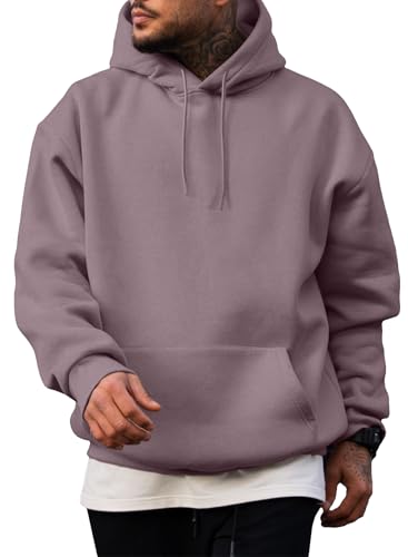 JMIERR Herren Hoodie mit Taschen Freizeit Baumwolle Sweatshirts Langarm Kordelzug Kapuzenpullovers Lila XXL von JMIERR