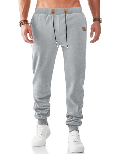 JMIERR Jogginghose Herren WarmeTrainingshose Sporthose Lange Klassische Fitness Jogger mit Taschen Winter Grau M von JMIERR